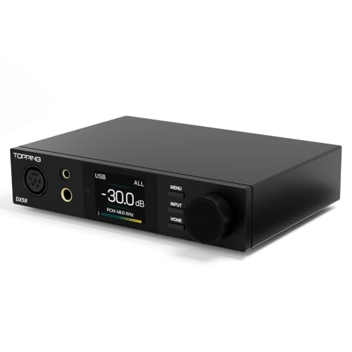 TOPPING DX5 II Hi-Res DAC & Kopfhörerverstärker Combo - Dual ES9039Q2M X-Hybrid-Verstärker 10-Band PEQ LDAC Bluetooth 5.1 4 4 mm symmetrischer und 6 35 mm Kopfhörerausgang Vorverstärker-Modus 12
