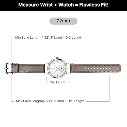 Image of Fullmosa Quick Release Premium Leather Watch Strap | 24 /22 /21 /20 /19 /18mm,Burnished Leather Watch Band Compatible with Samsung Amazfit Fossil Replacement Belt for Men and Women