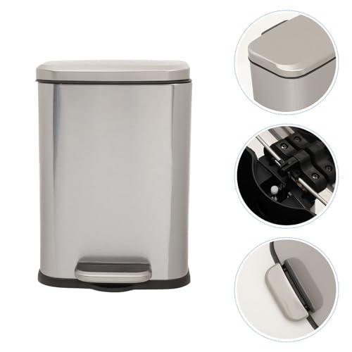 Caneca de basura rectangular de acero inoxidable 6L con pedal miniatura 6