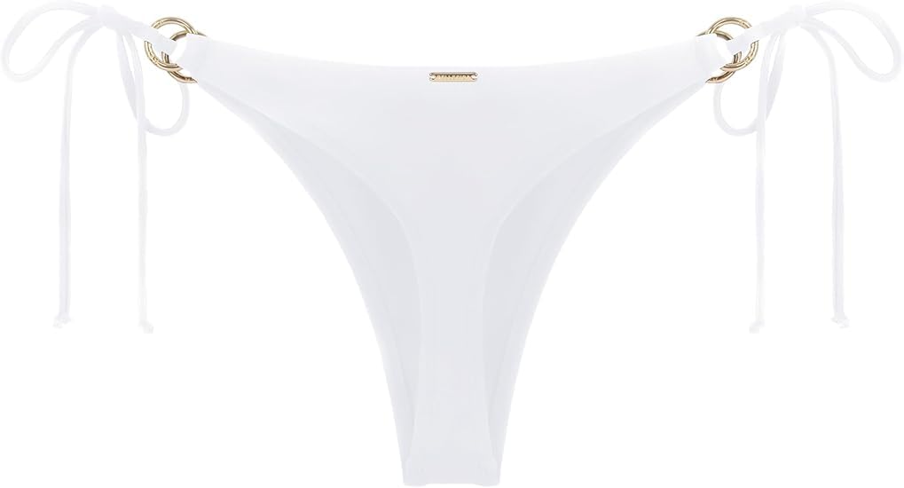 RELLECIGA Costume da Donna Tanga Bikini con Anelli Slip Regolabile con Laccetti