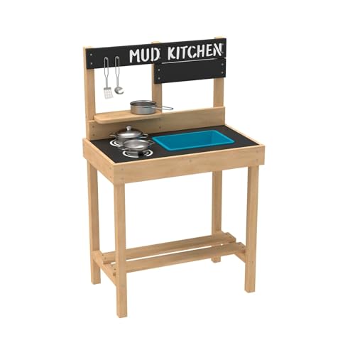 TP Cuisine D'EXTERIEUR en Bois Little Cook pour Enfants Inclus avec Accessoires DE Jeux - Norme FSC dim L55 x l33 x h88