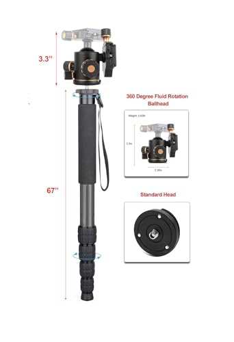 Monopié profesional de 72 pulgadas con doble cabezal opcional para Nikon D90 2