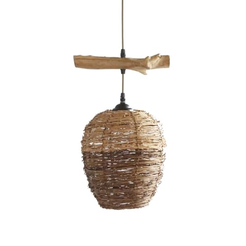 Lustre rotin design industriel suspension luminaire osier