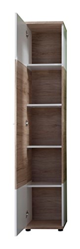 trendteam CS10191 Bad Hochschrank | In Weiss und Sanremo Eiche | 36 x 189 x 31 cm - 1316-101-91 trendteam CS10191 Bad Hochschrank | In Weiss und Sanremo Eiche | 36 x 189 x 31 cm