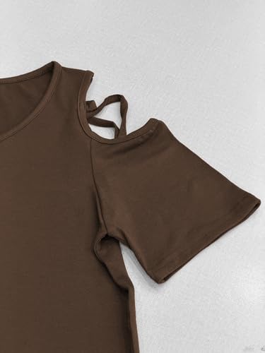 Image of Jar of Love Women's Summer Tops Short Sleeve Cold Shoulder Tops T-Shirts for Women Spring Summer Tops Loose Fit Tunic 2026