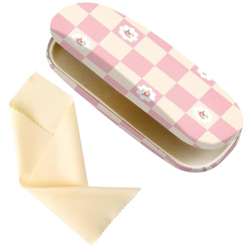 Image of Glasses Case Hard Shell,Portable Protective Eyeglasses Case, Eyeglass Holder Box with Cleaning Cloth, for men women