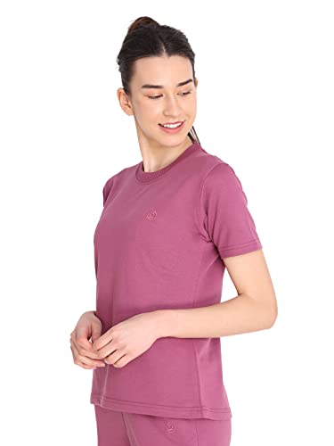 Image of CHKOKKO Women's Terry Cotton Loose Fit Half Sleeve Casual Style T-Shirt