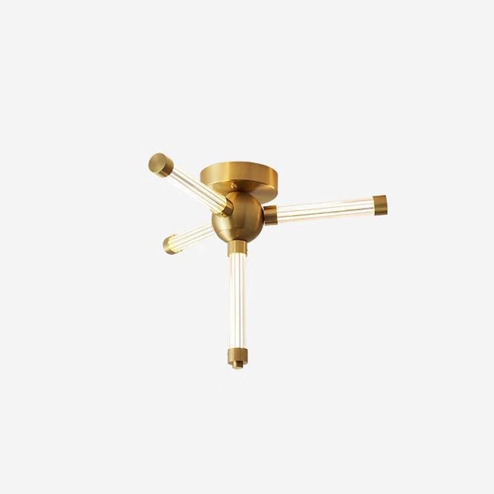 Lámpara de Techo Colgante de Cobre Macizo de Alta Gama con luz acrílica de Tres Colores cambiantes para Estudio e iluminación de vestidores (20 W) (A)