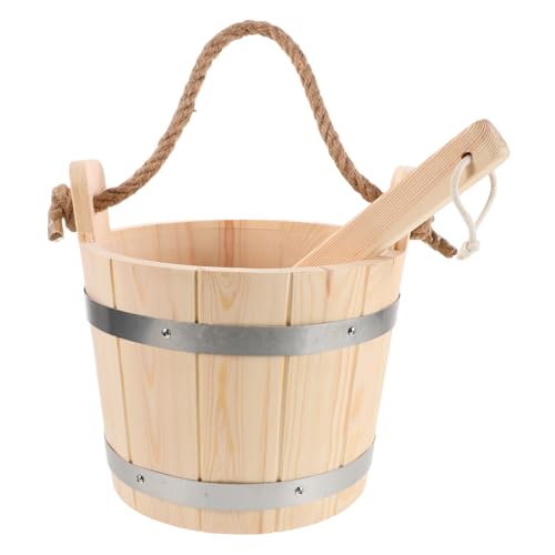 CAXUSD Barril De Sauna De Madera Cubo De Ducha Cucharón Sauna para Baños De Vapor y SPA para Finlandeses