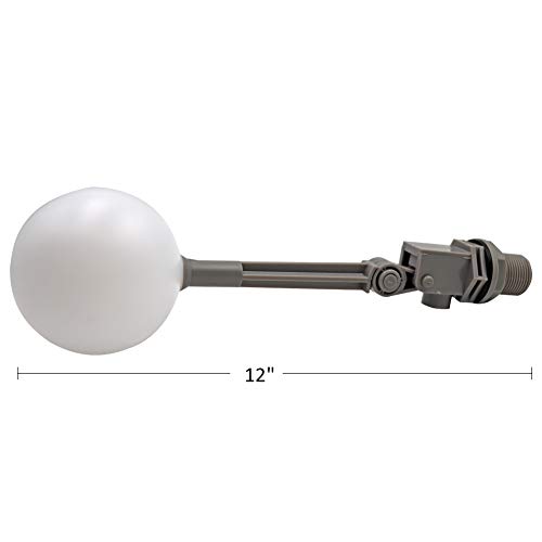 3/4 Float Valve for Water Tank Plastic Water Float Valve with Adjustable Arm Automatic Fill for Pool, Livestock Waterer