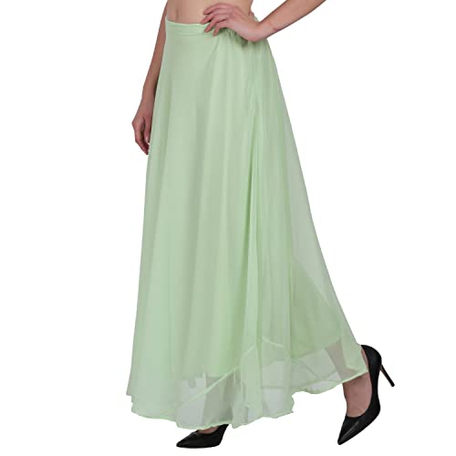 Image of Skirt for Women Designer and Full Flared Georgette Plain