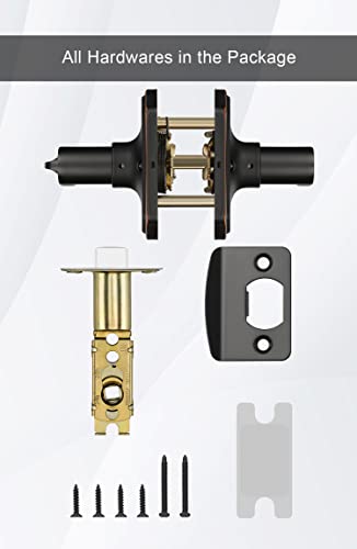 Goldenwarm Bronze Door Handles Interior, Classic Decorative Privacy Door Handle, Oil-Rubbed Bronze Interior Lever Door Dandles For Bedroom, Bathroom(1 Pack) #TOP6