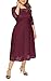 Eternatastic Womens Scooped Neckline Floral lace Top Plus Size Cocktail Party Midi Dress XXL Deep Red