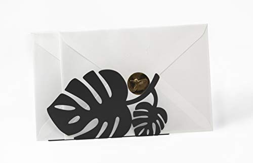 Mango Steam Tabletop Napkin/Tissue & Letter Holder For Home, Kitchen, Restaurants (Leaf, Black) #TOP4