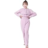 [睡眠専門家推薦] ルームウェア 温活設計 パジャマ レディース 腹巻き付き 部屋着 冬用 【軽くて暖かい裏起毛＆フランネル素材で冷え対策】 長袖 上下セット Luanna Jena (JP, アルファベット, M, ローズピンク)