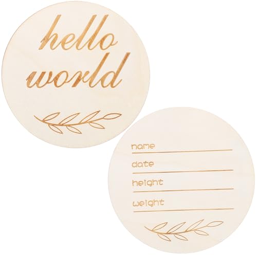 Toddmomy Letreros de Madera Minimalistas Accesorio Fotográfico 2 Piezas, Color Marrón para Capturar Momentos Obsequios para Anunciar Recién Nacido