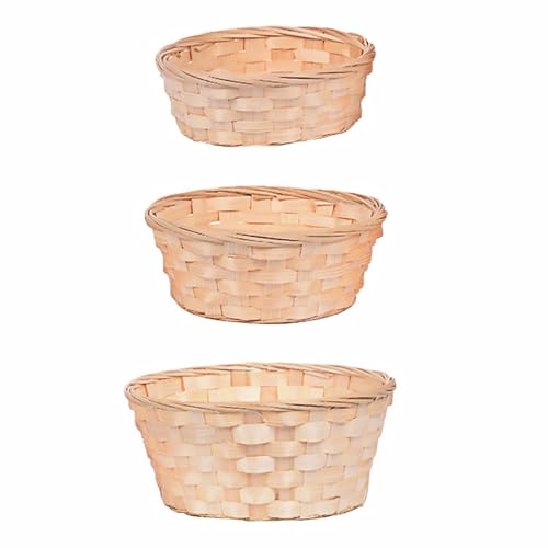 SOLUSTRE 3Pcs Handwoven Storage Basket Decorative Flower Baskets for Home Office and Garden Versatile Organizers for Flowers Fruits and Household Items