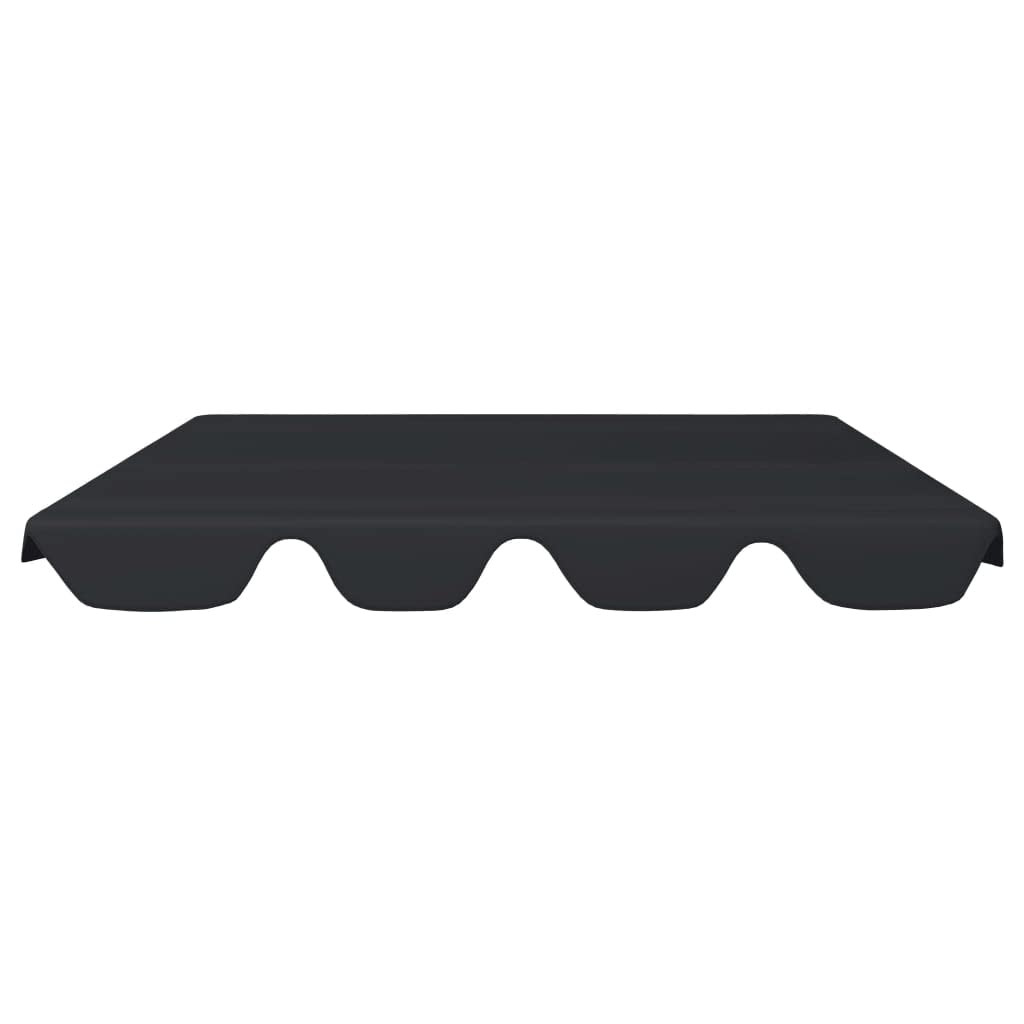 Toit de Rechange pour Balancelle Balançoire de Jardin, 248 x 186 cm (Noir)