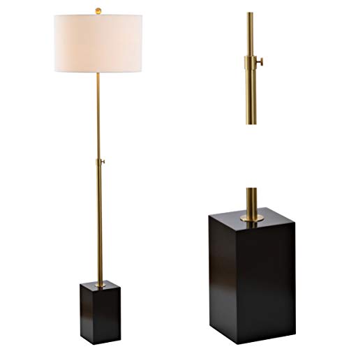 JONATHAN Y JYL6007A Lafayette 65" Adjustable Height LED Floor Lamp Modern,Minimalist,Contemporary for Bedrooms, Living Room, Office, Reading, Brass/Black