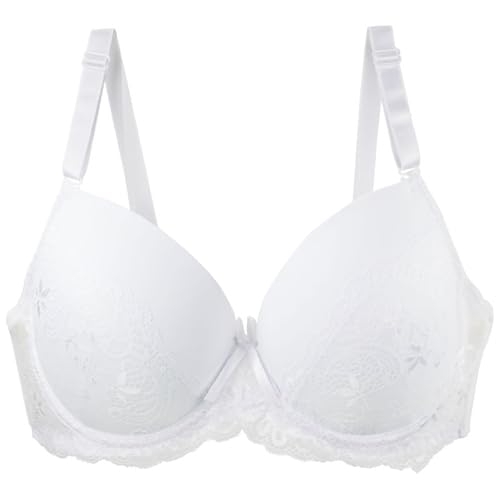 oferta top hoy Sujetador Abrochado Delante Mujer Mayor Malla Transparente Algodon Con Relleno Reductor Espalda Gran Sujecion Sin Tirantes 110C Sujetadores De Colores Push Up Deportivo 6Xl Talla