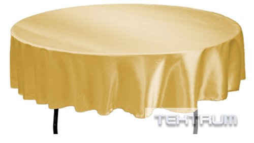 Tektrum 90 INCH Round Silky Satin Tablecloth - Premium Fabric (Gold) - Thumbnail 2
