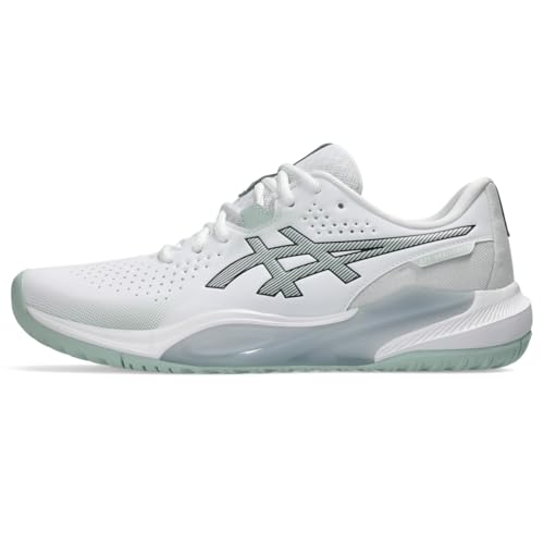 ASICS Men's Gel-Challenger 15 Tennis Shoes, 9.5, White/Lichen Rock