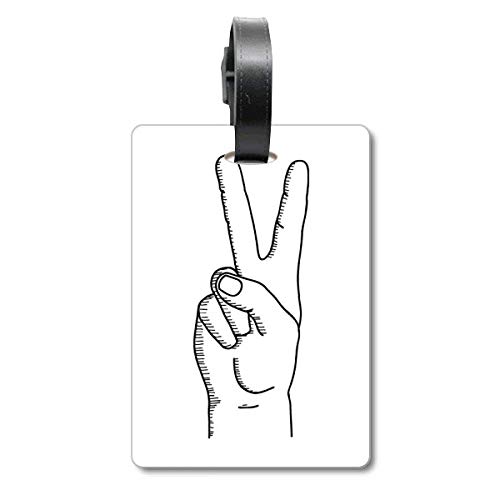 Étiquette d'identification pour valise Victory Gesture accessoire bagage voyage motif dessin