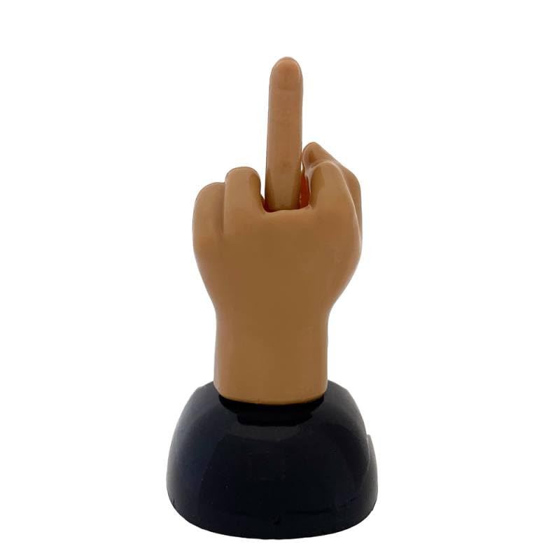 Solar Stink Finger Bobble Figurine Middle Finger (Light Brown)