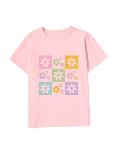 Image of Girls' Graphic Tees Summer Cute Tops Casual Short Sleeve Crew Neck T Shirts