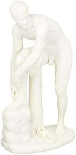 Design Toscano WU72383 Hermes Fastening his Sandal (c. 320 BC) Bonded Marble Statue