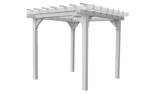 Amish-Made 6' x 8' White Wood Pergola