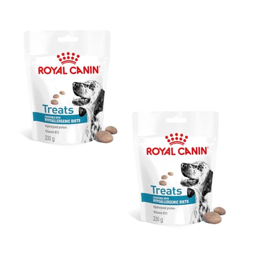 Royal Canin Veterinary Hypoallergenic Treats | Confezione Doppia | 2 x 230 g | Snack per adulti cani di tutte le taglie e razze | In sacchetto richiudibile | Proteine idrolizzate