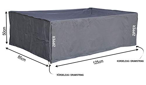 QUICK STAR Gitterbox Abdeckung 125x85x50cm Grau Schutzhaube Abdeckplane Staubschutz Palettenmöbel