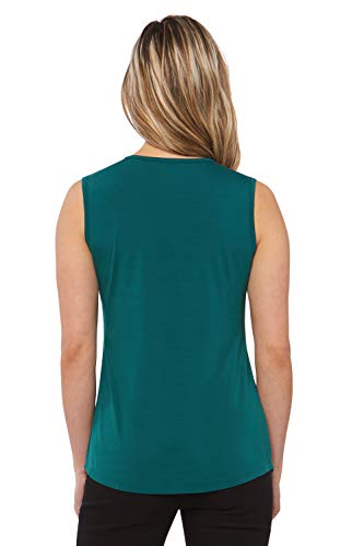 Rekucci Women's Soft Jersey Knit Sleeveless Tank Top (S-Xxl) (X-Small, Peacock) #TOP2