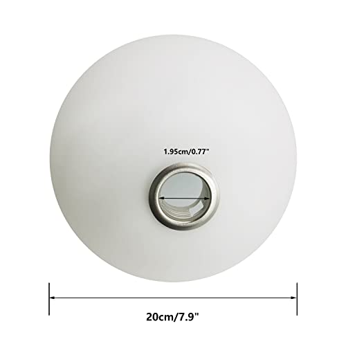 Image of KCO Lighting Milk White Glass Globe Shade Replacement Frosted White Glass Lampshade Cover for Light Fixtures Wall Sconces Chandelier Pendant Light, 7.9 inch Diameter