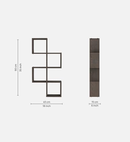 Image of Aura Multipurpose Modular Wall Racks /Shelves /Organiser /Decor Particle Board Wall Shelf (Number of Shelves - 7, Brown)