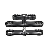 Kompatibel mit Tauchkameras und Lampenarmen – 1"-Aluminium-Kugelgelenkklemme, 360°-Clip-Adapter for Unterwasser-Tray-System(Long Ball Clamp)