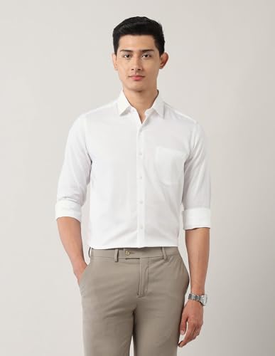 Image of Arrow Slim Fit Mens Formal Shirt - 100% Cotton, Breathable & Comfortable, Full Sleeves Shirts for Men