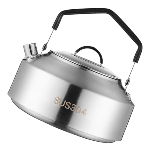 VANZACK Stainless Steel Kettle Portable Camping Tea Kettle Outdoor Water Pot Durable Stovetop Cookware for Camping