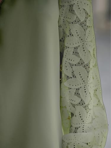 CUPSHE Women Lace Elegant Blouse Long Sleeve Eyelet V Neck Dressy Party Floral Tops Scalloped V Neck