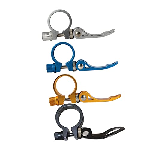 SUPVOX 4Pcs Quick Release Clamp Bike Accessory Ergonomic Design for Efficient Adjustments Includes Black Yellow Silver