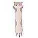 LAANCOO Peluche Chat Oreiller Gris 50cm Ultra doux Coton Long Oreiller Câlin Oreiller en Peluche Pour Enfants Peluche décorative