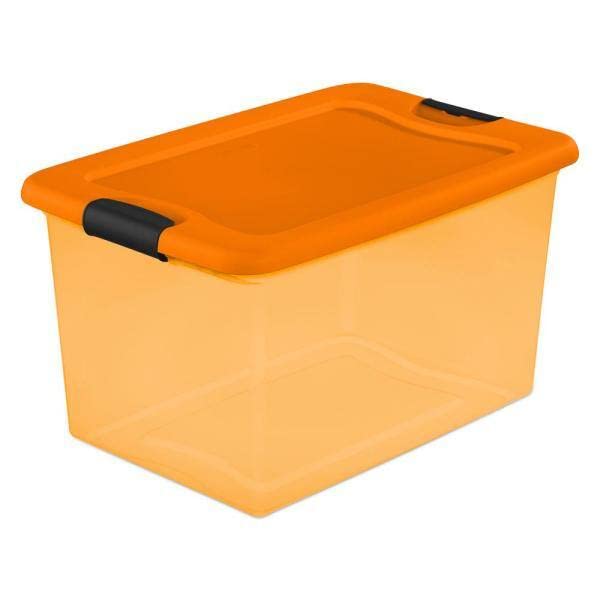 Photo 1 of Sterilite  64 qt. Latching Storage Box Orange