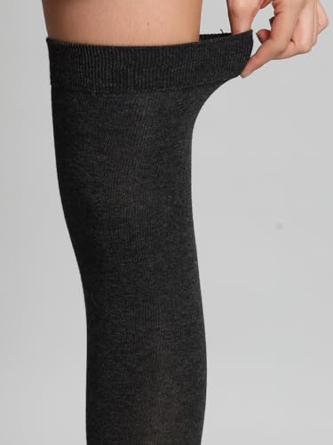 Image of TRAZO Women's Thigh High Socks Over the Knee High Knitted Casual Boot Socks, Striped Long Fashionable Stockings Pack of 1