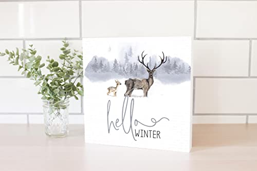 Hello-Winter-Simply-Said-Designs-Wood-Block-Sign-10×10-Freestanding-Shelf-or-Wall-Displayed-Artist-Designed-Home-Decor Hello Winter Simply Said Designs Wood Block Sign 10×10 Freestanding Shelf or Wall Displayed Artist Designed Home Decor