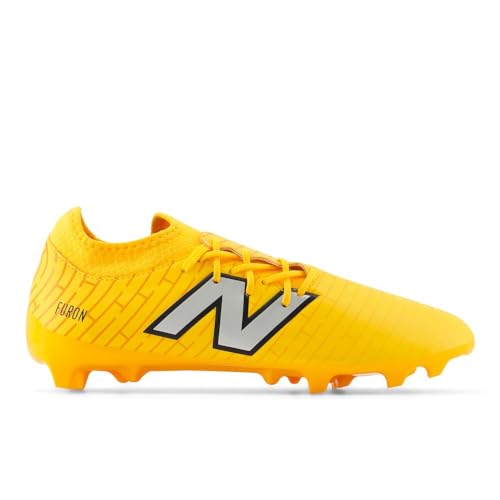 New Balance New Balance Unisex-Adult Furon Dispatch FG V7+ Soccer Shoe, Sun Glow/Metallic Silver/Black, Men 11 M/Women 12.5 W