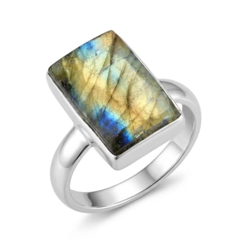 Natural Blue Labradorite 925 Solid...