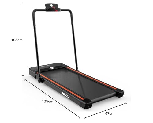 Image of Durafit91 Compact Treadmill Series 2.5 HP Peak DC Motorized Max Speed 8 Km /Hr Max User Weight 100 Home Workout (2.5 HP Peak, Agile - with Handle - 120 Kg Support)