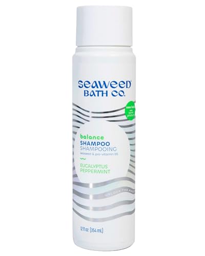Seaweed Bath Co. Balance Shampoo - Eucalyptus Peppermint - Hydrating Daily Shampoo with Vitamin E, Argan Oil, Coconut Oil - For Normal to Oily Hair - 12 oz