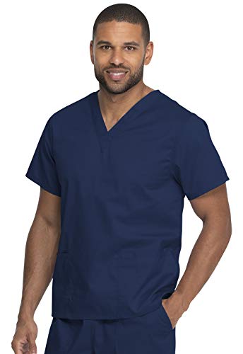 Dickies Genuine Industrial Strength Men & Women Scrubs Top V-Neck Gd640, Xl, Navy #TOP5